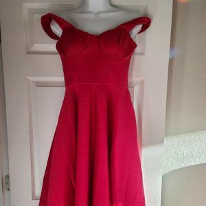 JayGodrey Red Off Shoulder Dress
